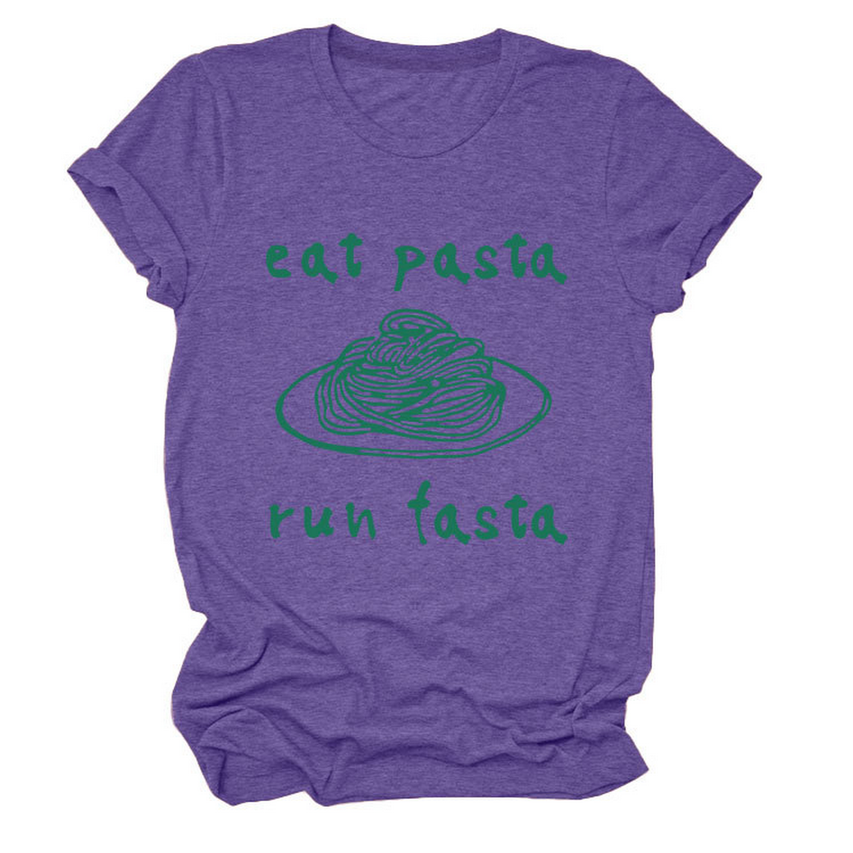 Trendy Womens Short Sleeve Tee Eat Pasta Run