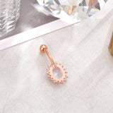 COPPER SUNFLOWER GEAR CZ BELLY RING FOR WOMEN_CWMM9330