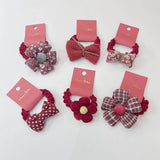 NEW RED BIG FLOWER BOW HAIR TIE_CWAHA1841