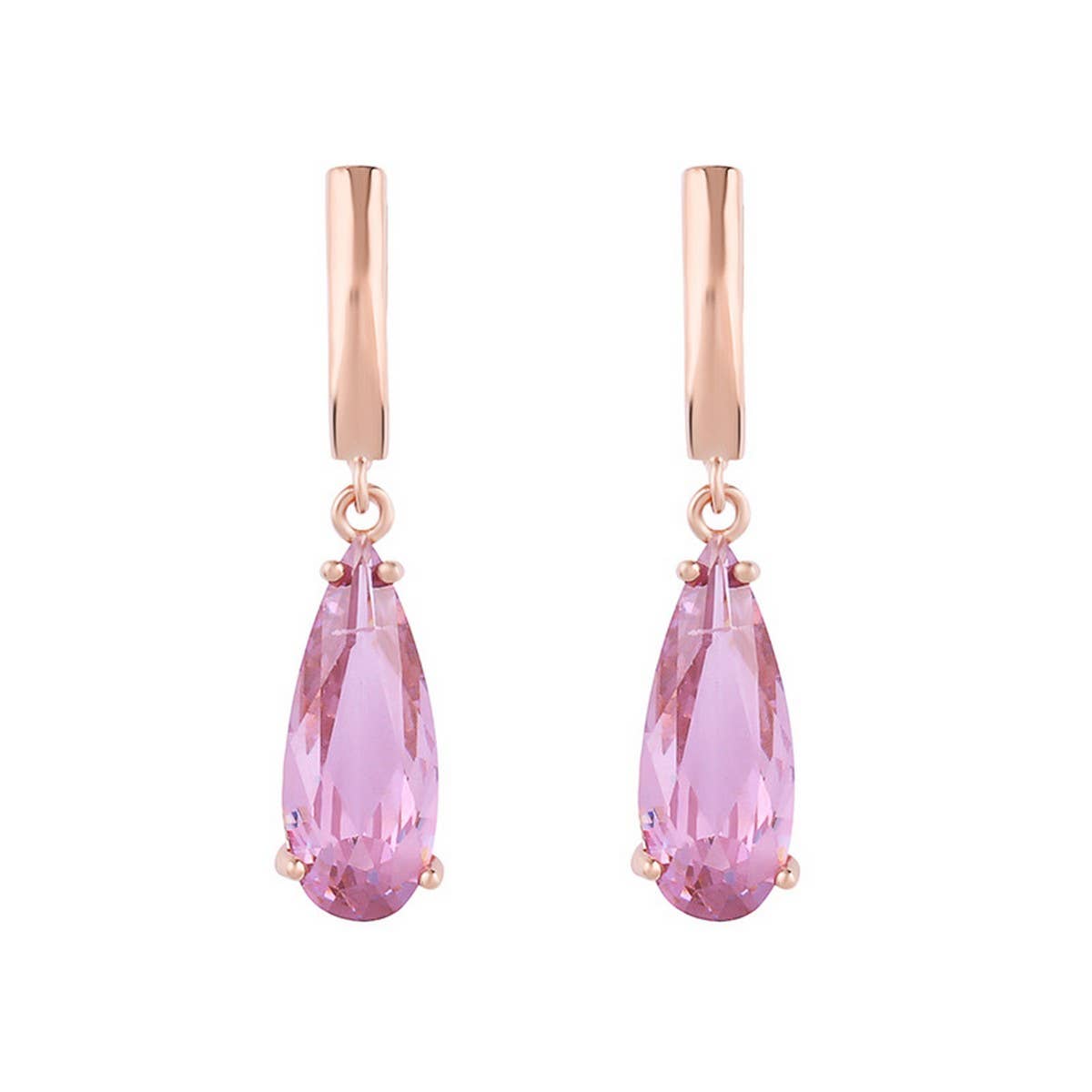 Zircon Jewelry Rose Gold Water Drop Earrings_Cwaje1017