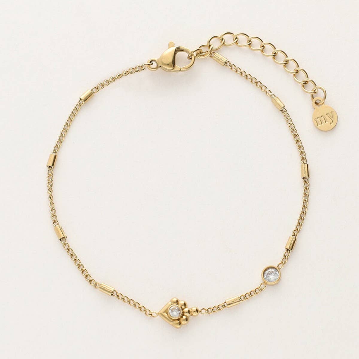 LUXURY GOLD PLATED ZIRCON ADJUSTABLE BRACELET_CWMM3887