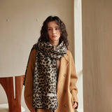 LEOPARD JACQUARD TEDDY FLEECE SCARF WARM_CWASC2315