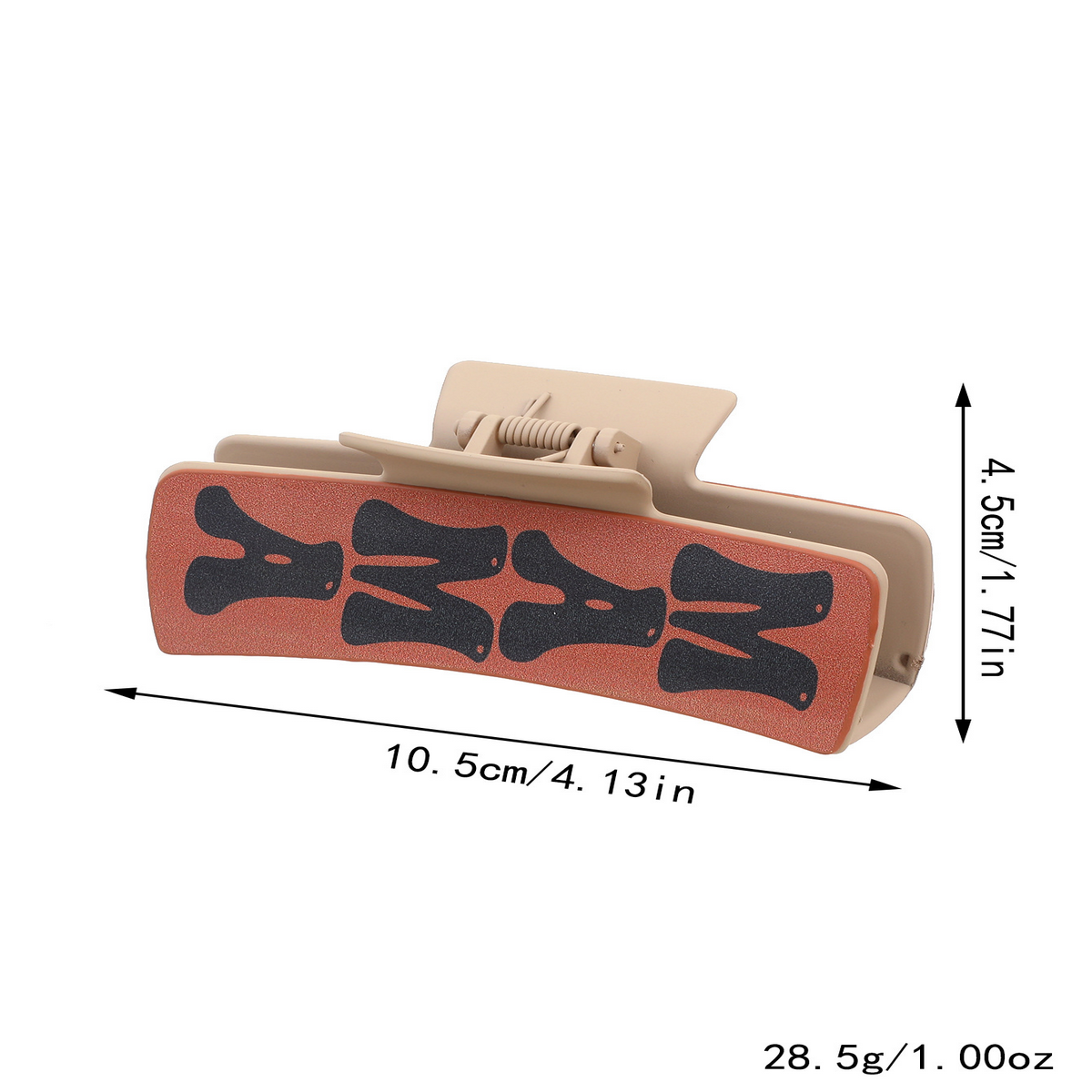 Western Bull Head Hair Claw - Cactus Leather Clip_Cwasc03060