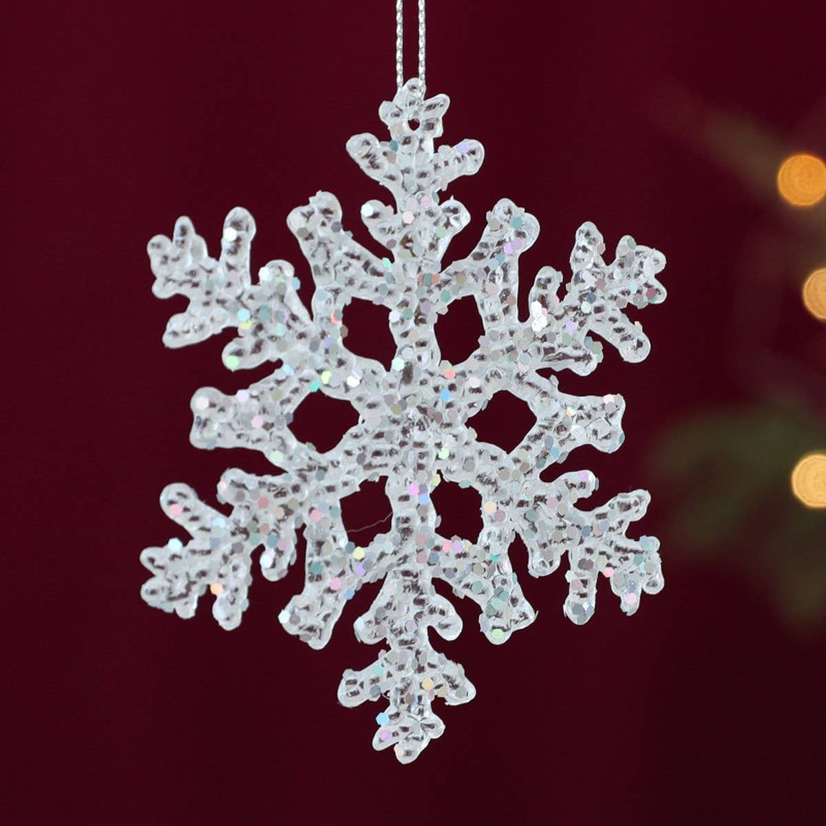 Transparent Xmas Tree Snowflake Reindeer Ornament_Cwmm9800