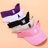 EMBROIDERED LETTER VISOR HAT SUMMER SUNSHADE CAP_CWAH3284