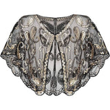SEQUIN LACE EVENING SHAWL PARTY FORMAL WRAP_CWMM8953