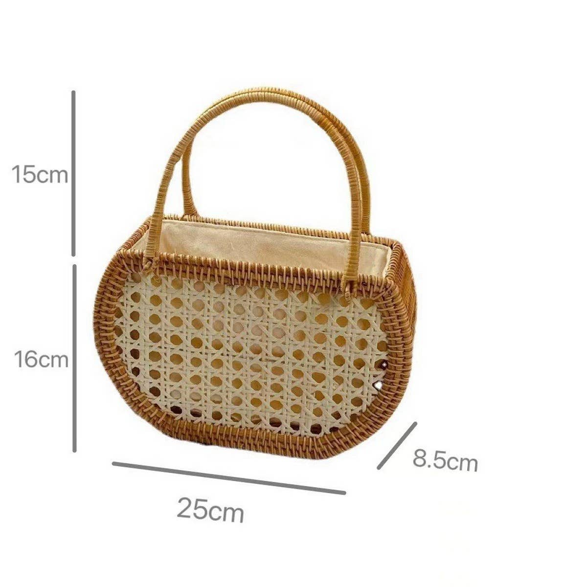 HANDMADE RATTAN BASKET SHELL STORAGE HANDBAG_CWMM4550