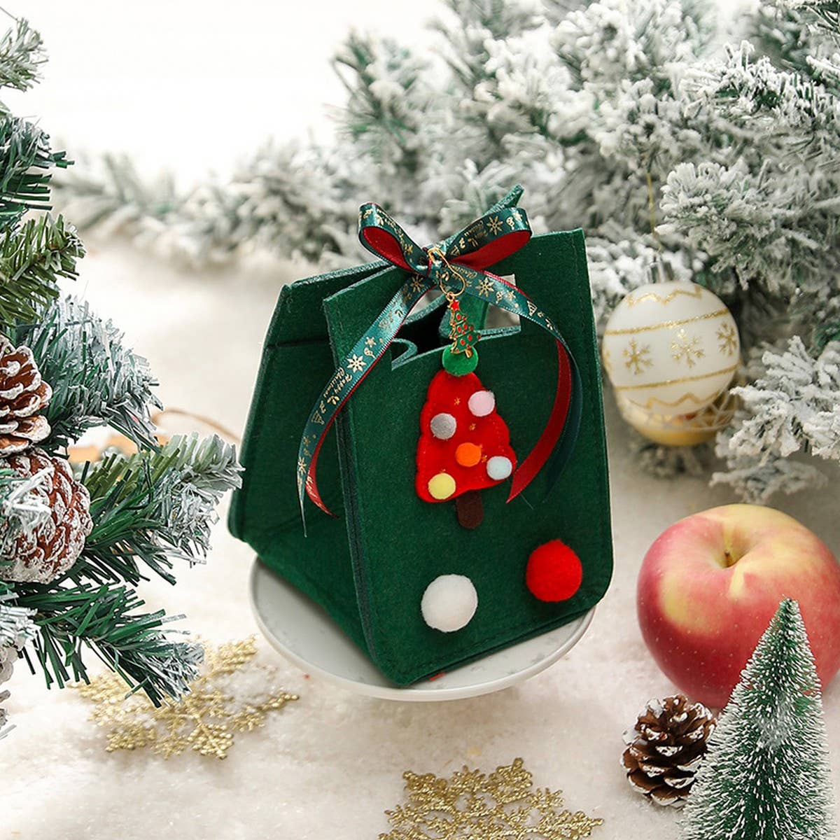 Felt Xmas Apple Bag Gift Box Tote Pouch_Cwmm10578