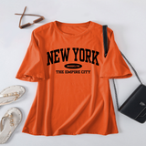 Trendy Letter Print T-Shirt For Women, Loose Fit