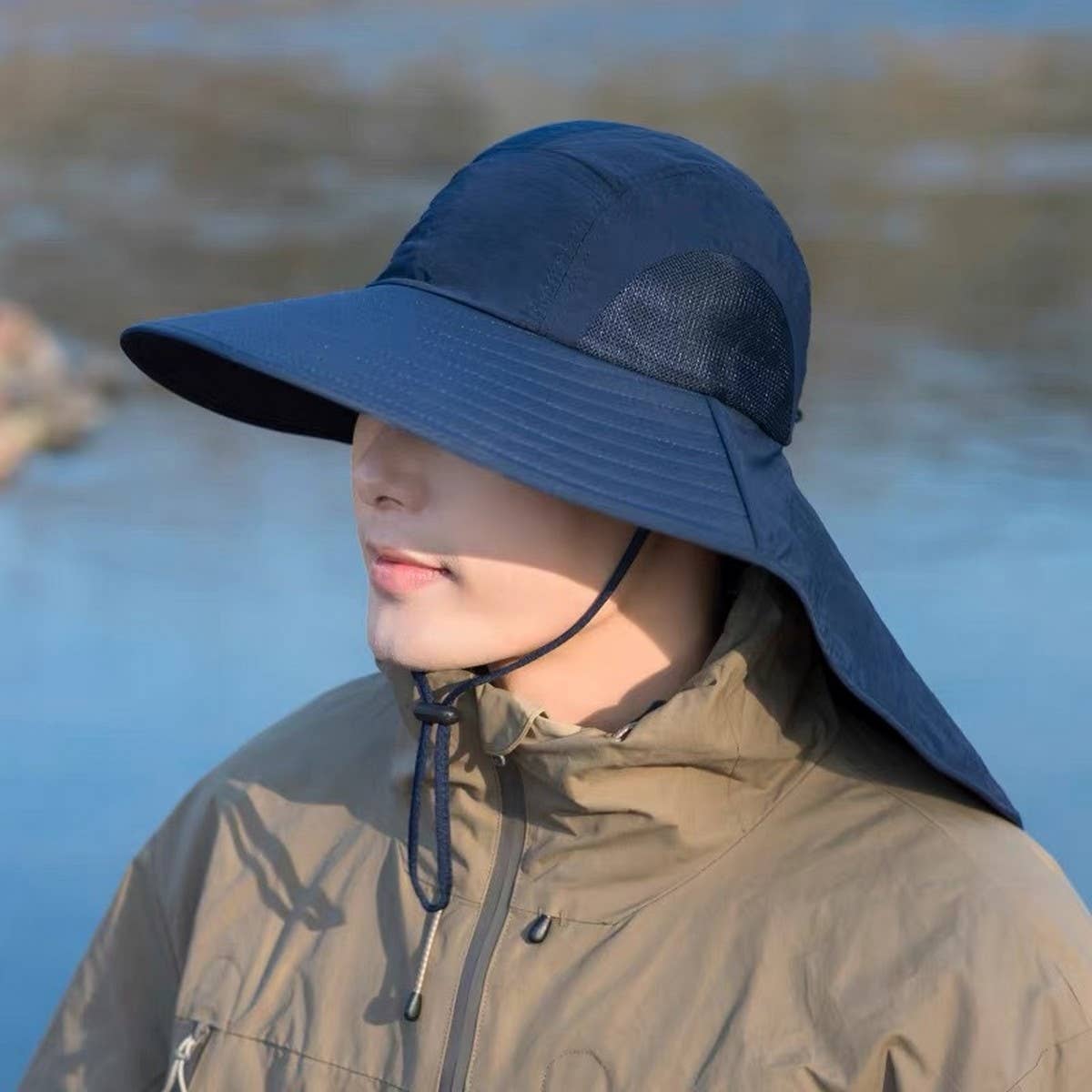 LARGE BRIM OUTDOOR FACE AND NECK SUN HAT_CWAH1470