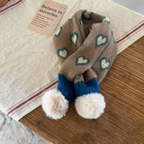 INS JACQUARD HEART KNIT SCARF FOR KIDS WINTER_CWASC2087