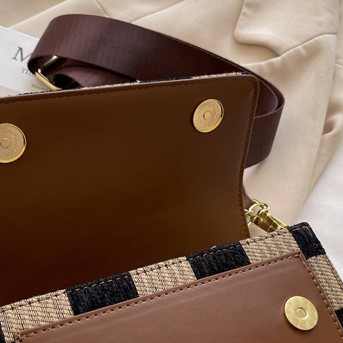 Trendy Checkered Pu Crossbody Bag For Women_Cwab1545