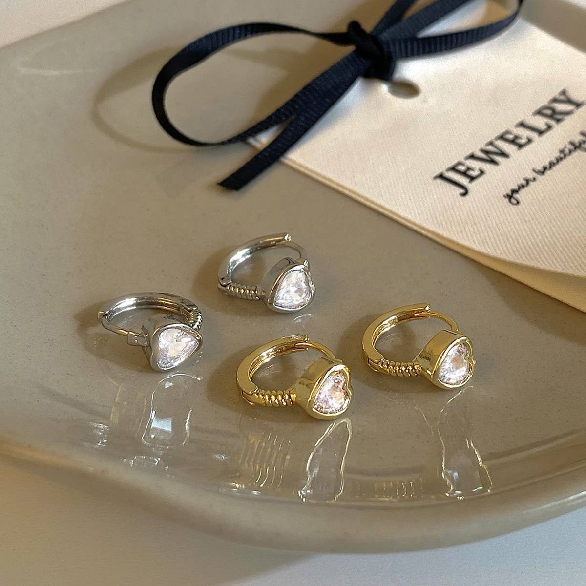 Valentines Day New Design Zircon Heart Earrings