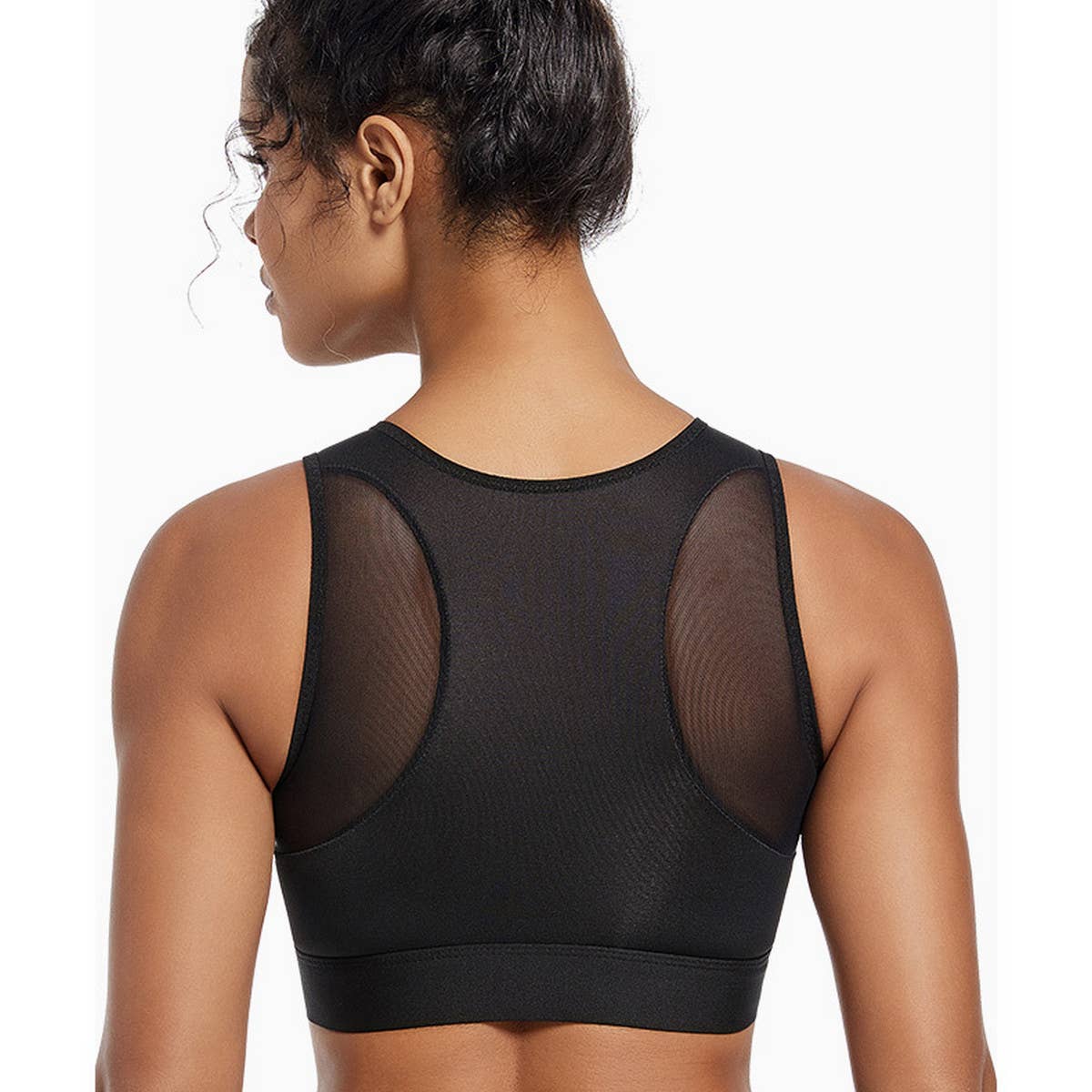 Women Running Zipper Push-Up Yoga Bra_Cwmu0308