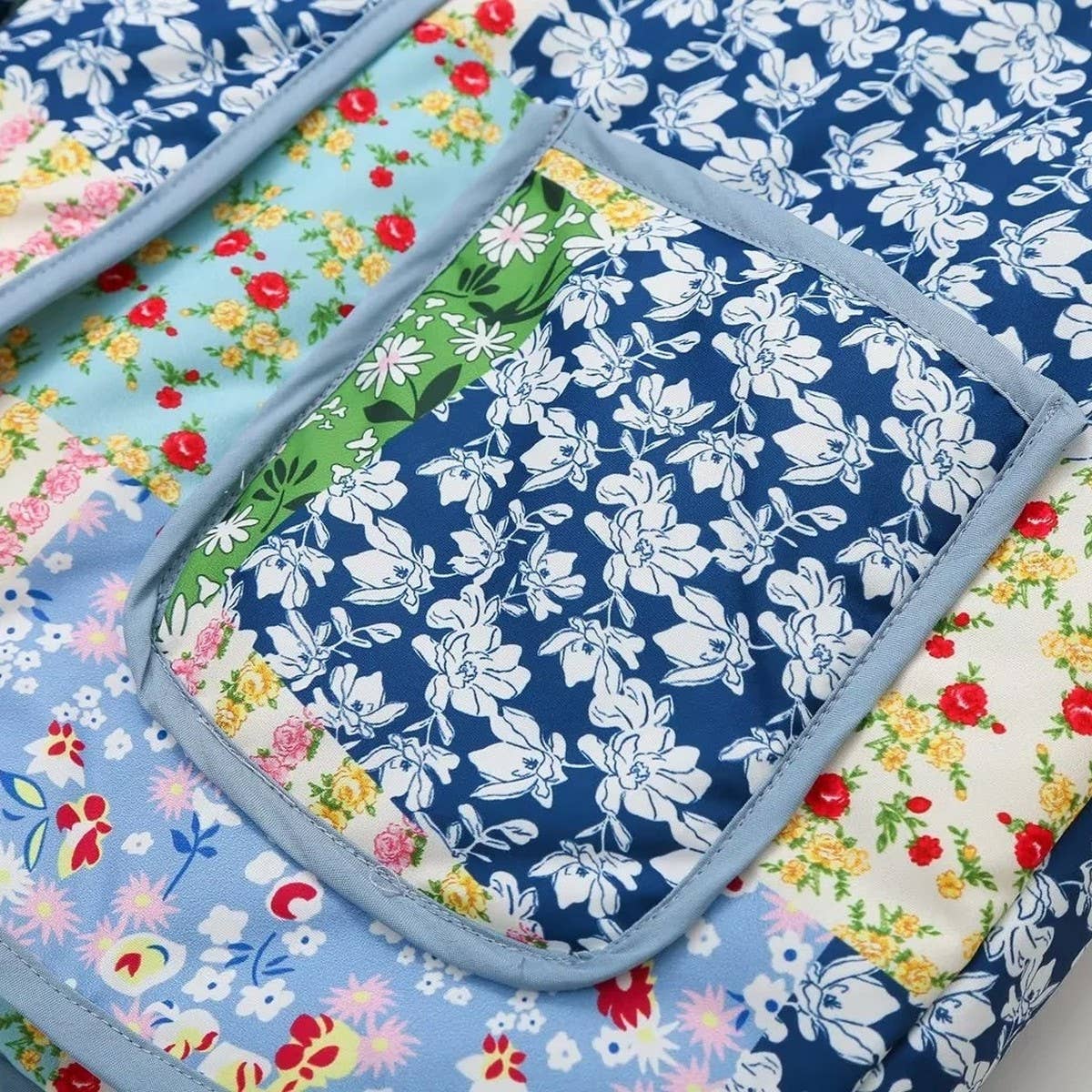 COLORBLOCK PRINT LAPEL QUILTED JACKET_CWASC2278