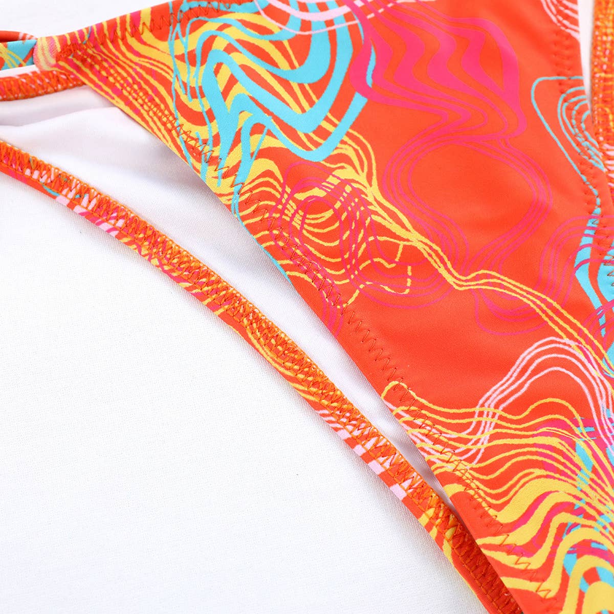 SEXY PRINTED BIKINI SET BACKLESS TIE SIDE SWIMSUIT_CWMW0242