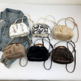Winter Leopard Print Crossbody Bucket Plush Bag_Cwab4018