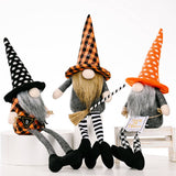 HALLOWEEN HANGING LEG DOLL ORANGE HAT ORNAMENTS_CWMM1771