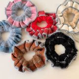 Knitted Fluffy Scrunchie Cozy Winter Hair Tie_Cwaha07874