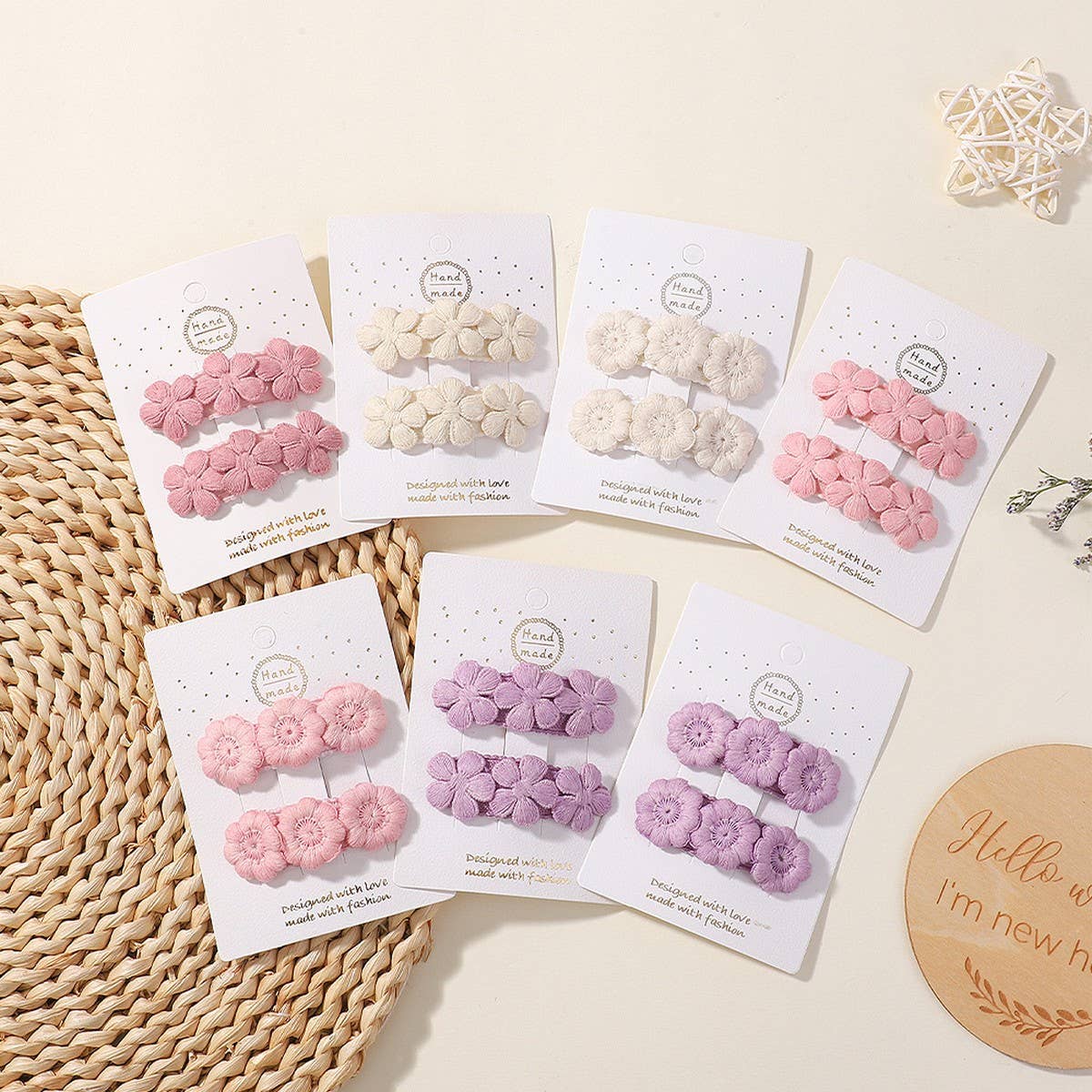 FIVE PETAL FLOWER HAIR CLIPS FOR KIDS HANDMADE_CWAHA6724