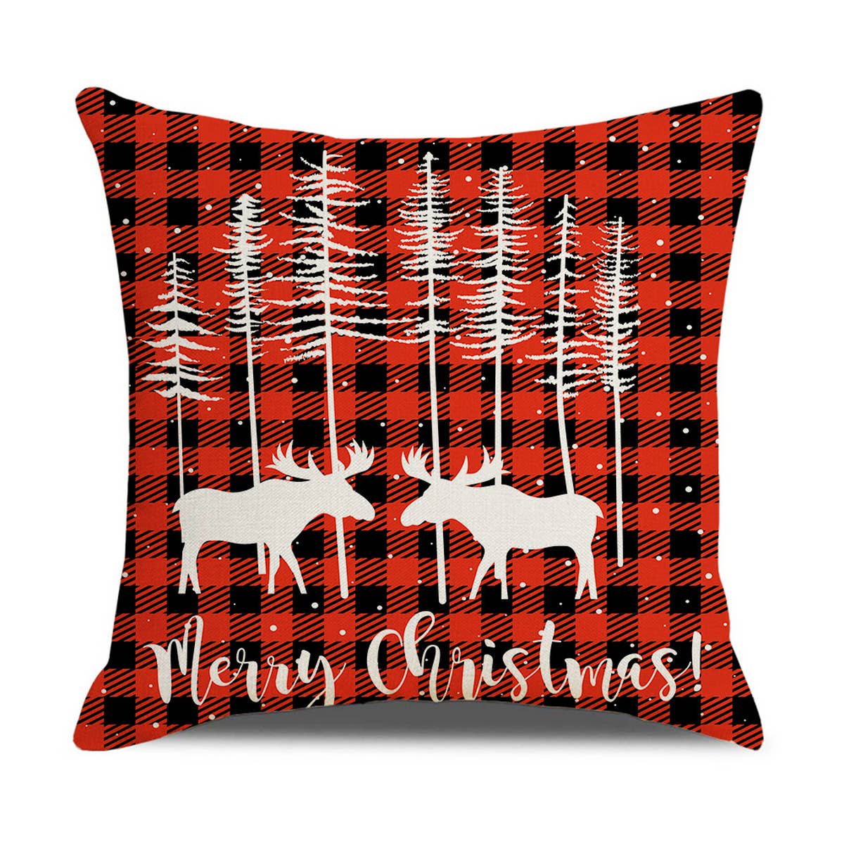 CHRISTMAS PLAID SNOWFLAKE PILLOWCASE_CWMM1403