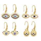 COLORED ZIRCON DEVILS EYE PENDANT EARRINGS_CWAJE1004