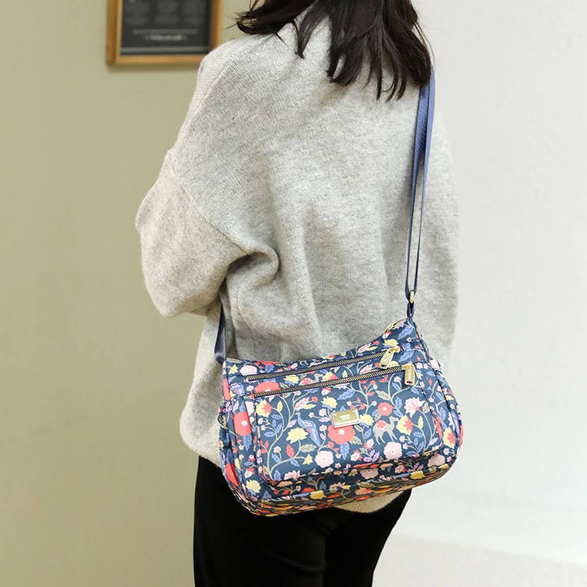 PRINTED OXFORD CLOTH SHOULDER CROSSBODY BAG_CWASC1772