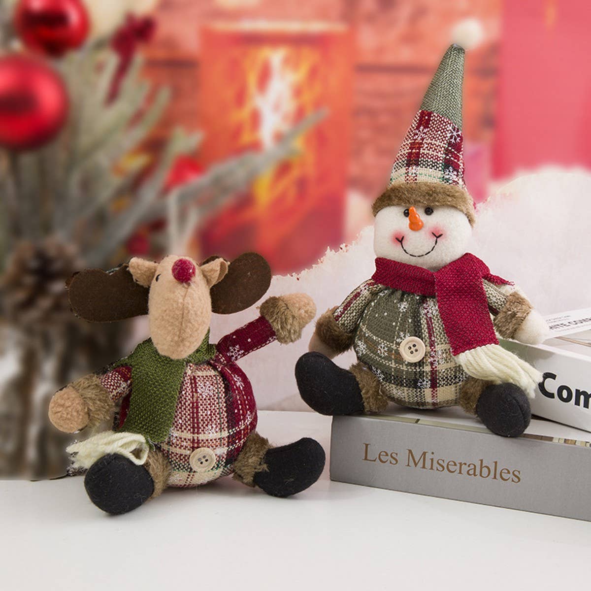 CHRISTMAS DECORATION PLAID FABRIC ORNAMENTS_CWMM2757