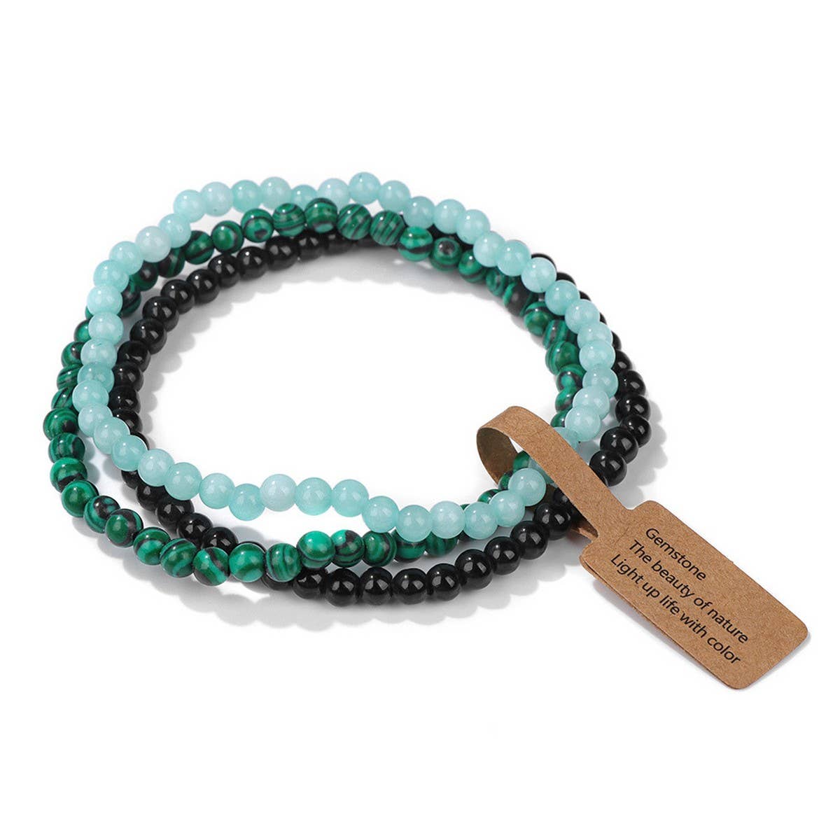Cwaje4295_Natural Stone Beads Vintage Bracelet