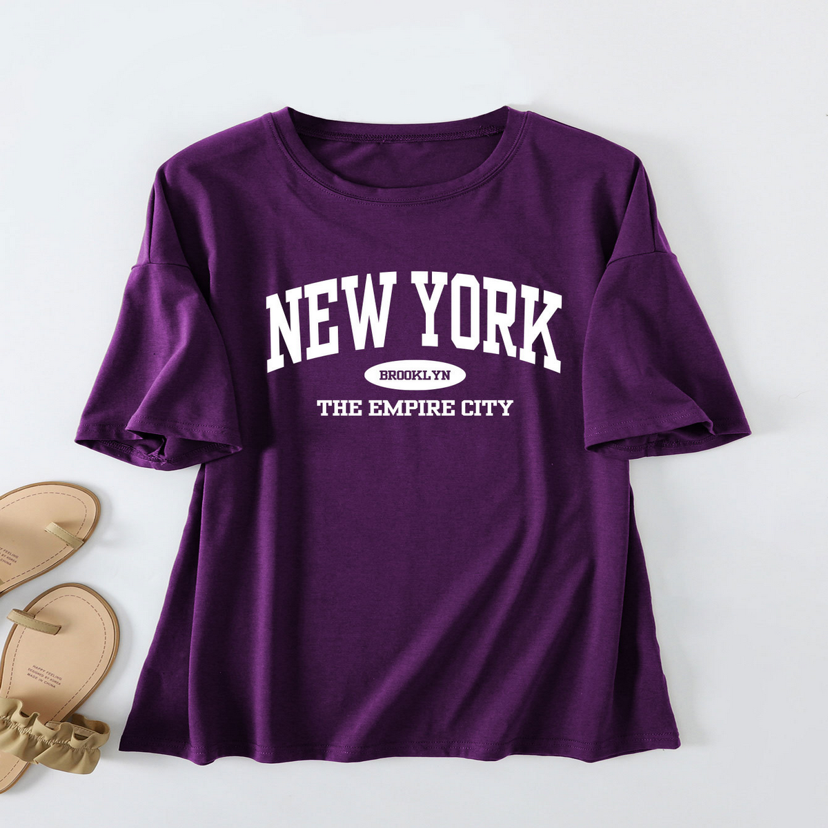 Trendy Letter Print T-Shirt For Women, Loose Fit