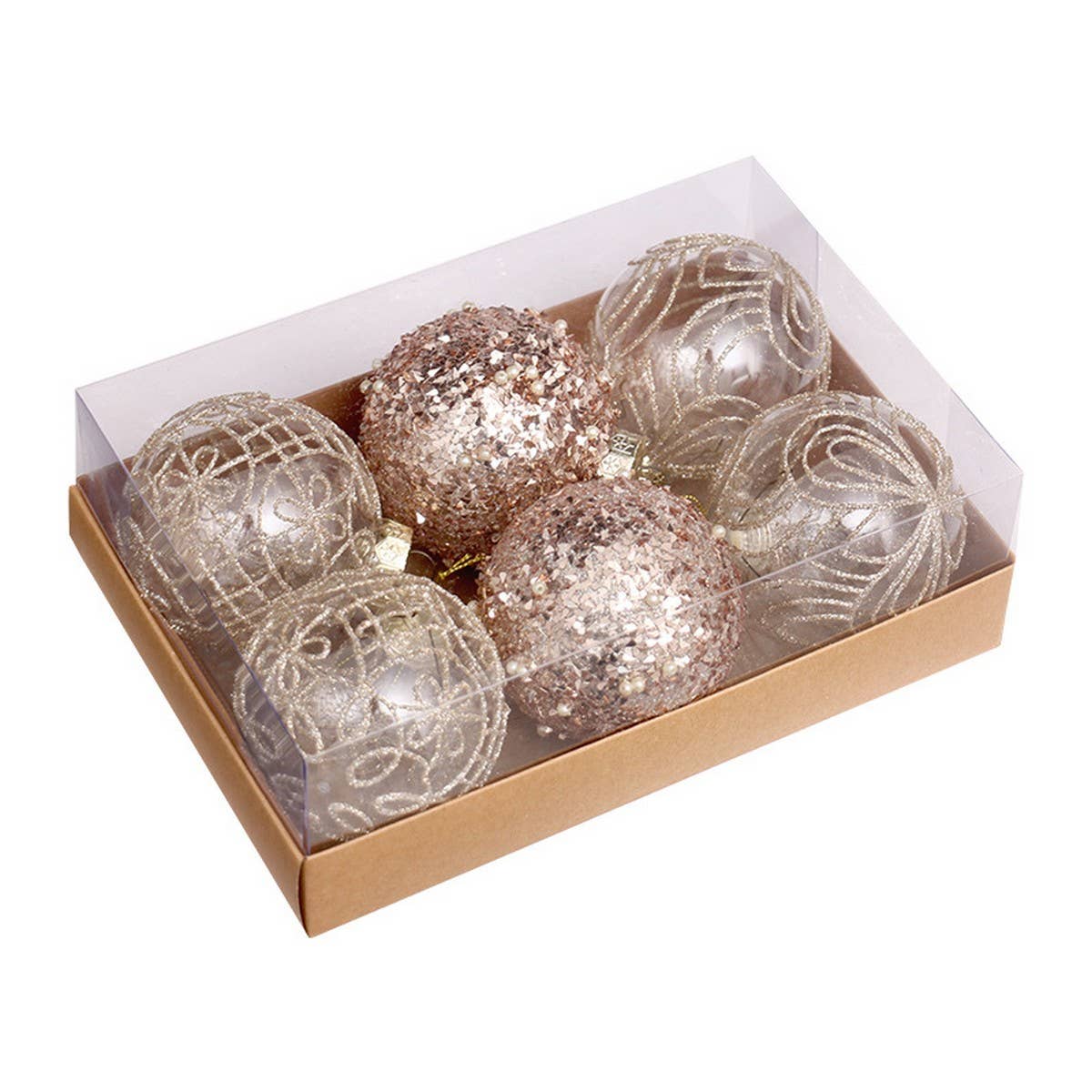 8CM PAINTED XMAS BALL ORNAMENTS GIFT BOX SET_CWMM9879