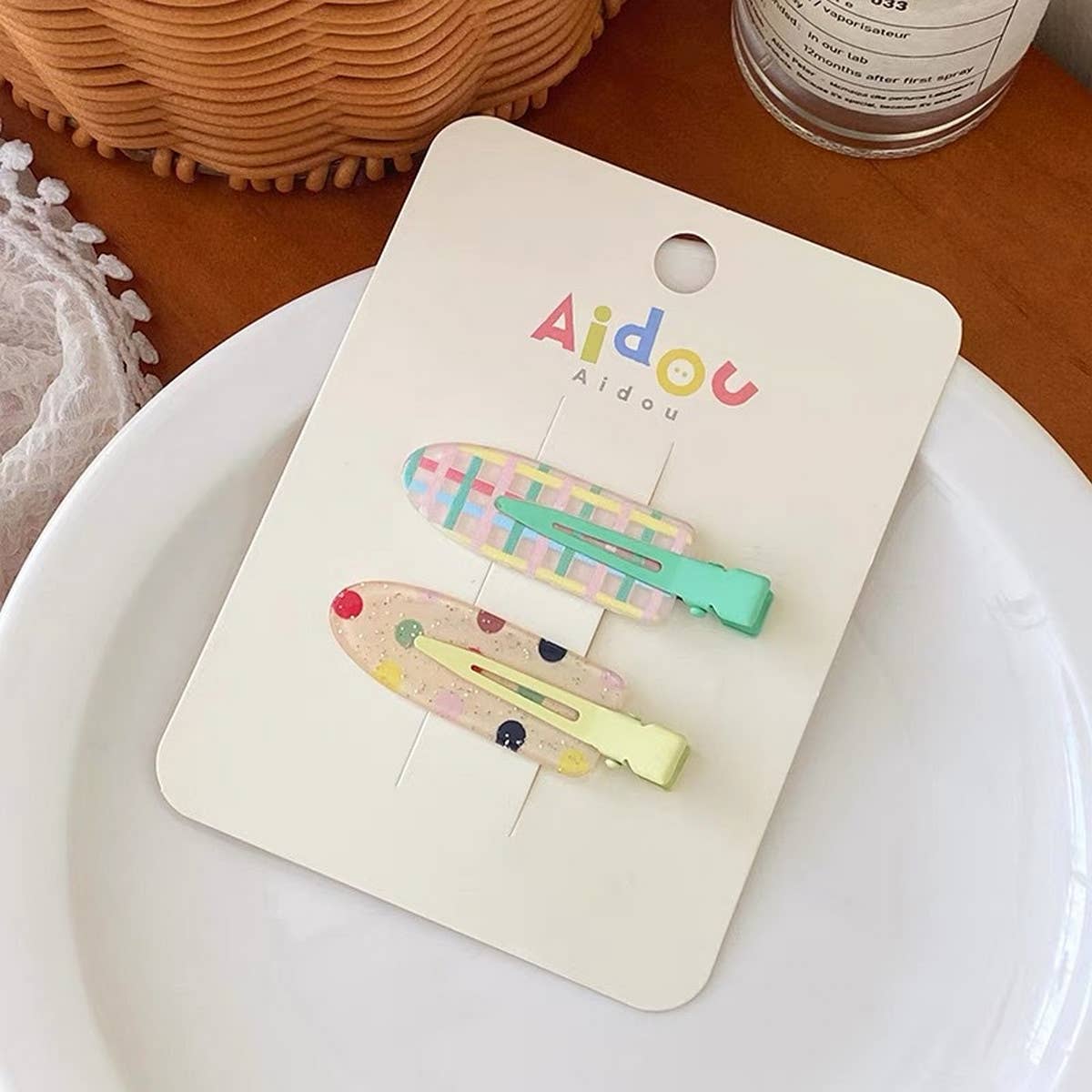 JELLY COLOR NO CREASE HAIR CLIP CUTE MAKEUP PIN_CWAHA1373