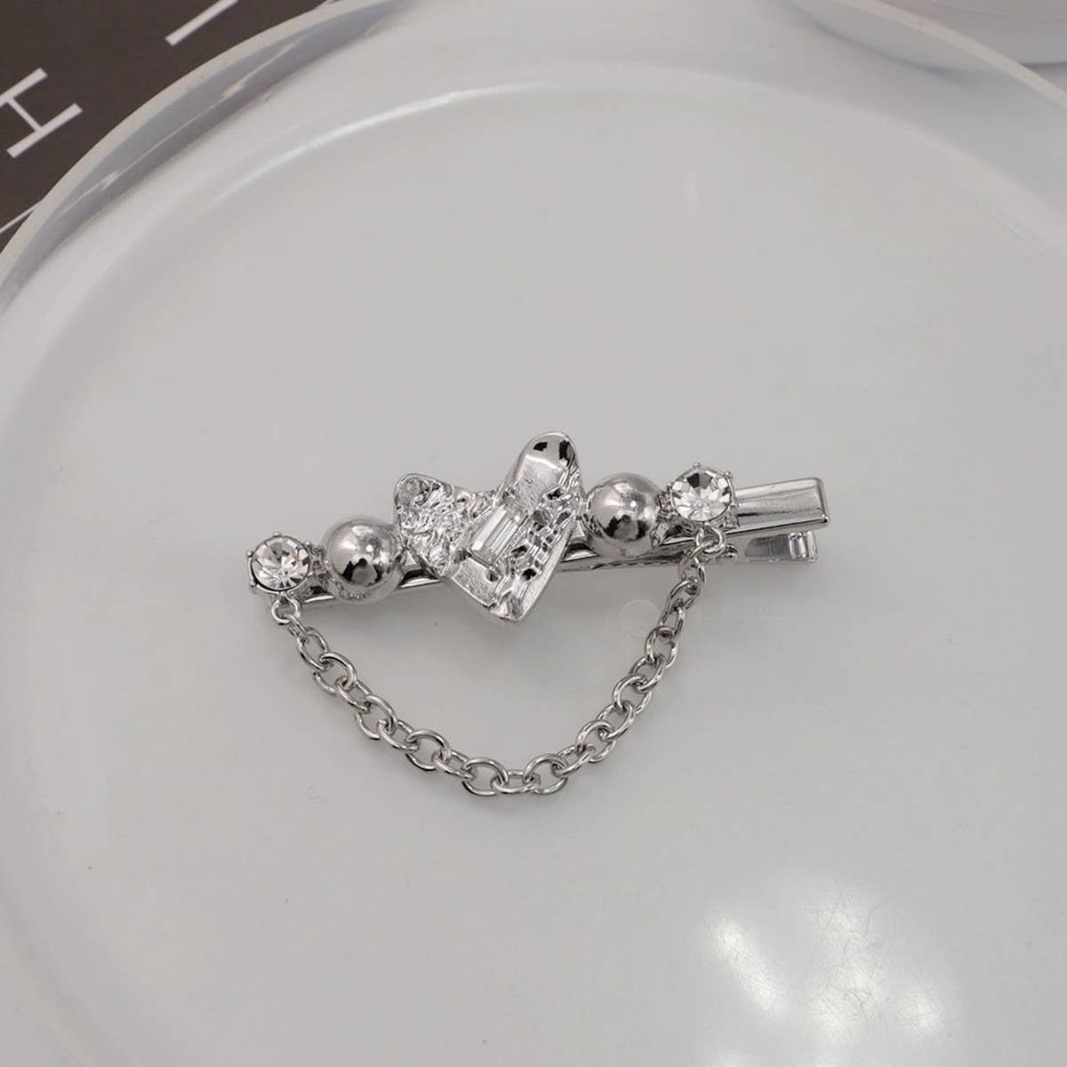 METAL ROSE HAIRPIN SIDE BANGS DUCKBILL CLIP_CWAHA4646