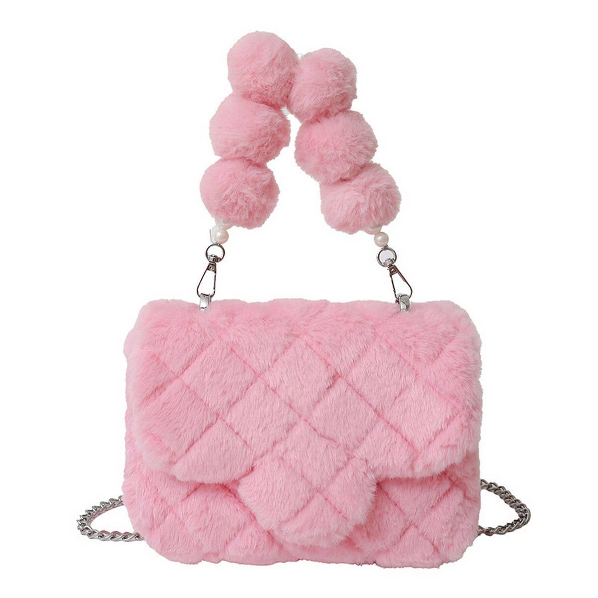 Winter Lamb Wool Shoulder And Crossbody Plush Bag_Cwab3952