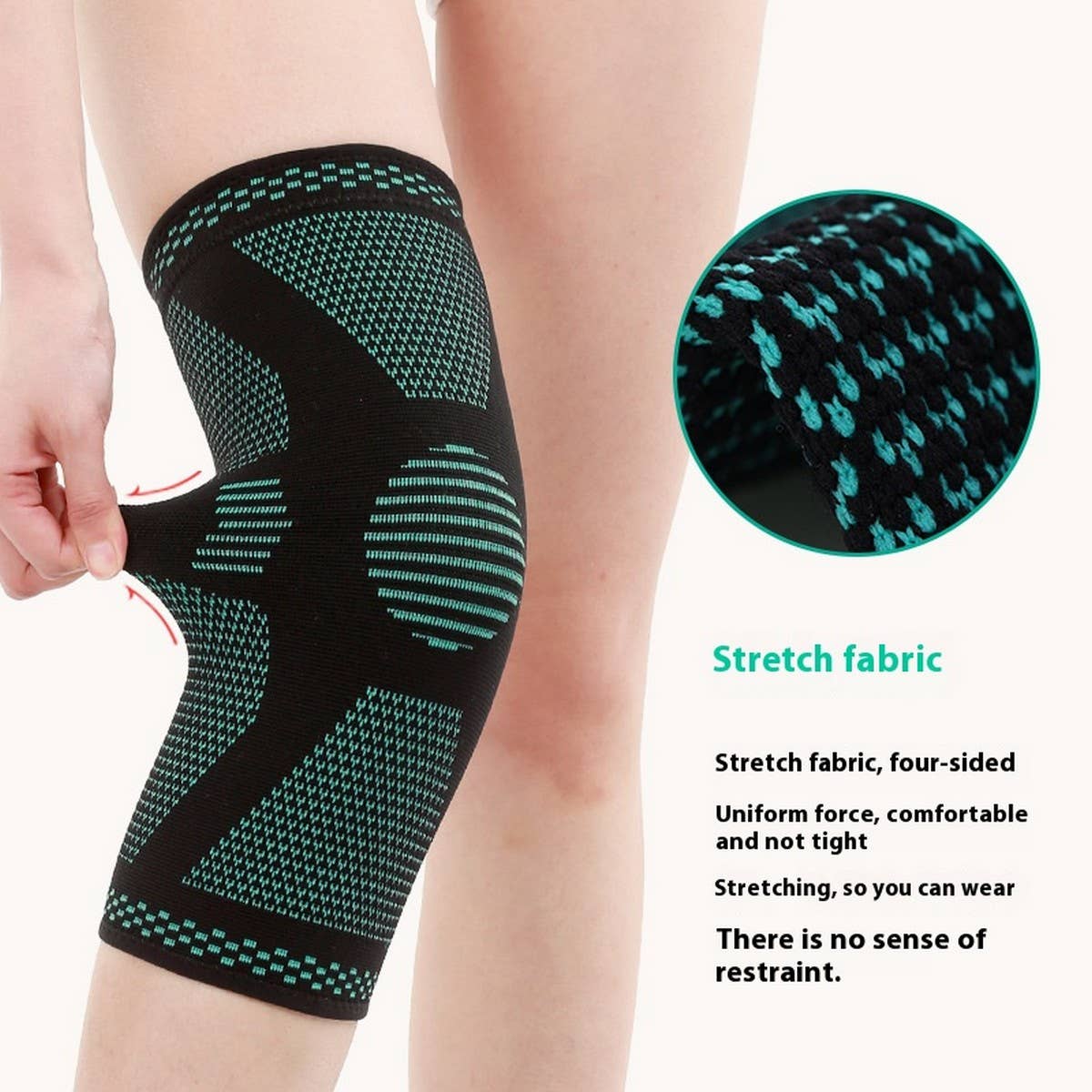 ELASTIC KNEE BRACE WITH DOUBLE WAVE NON SLIP GRIP_CWMM7890