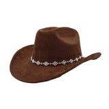 Western Ethnic Suede Cowboy Fedora For Men Women_Cwah04423