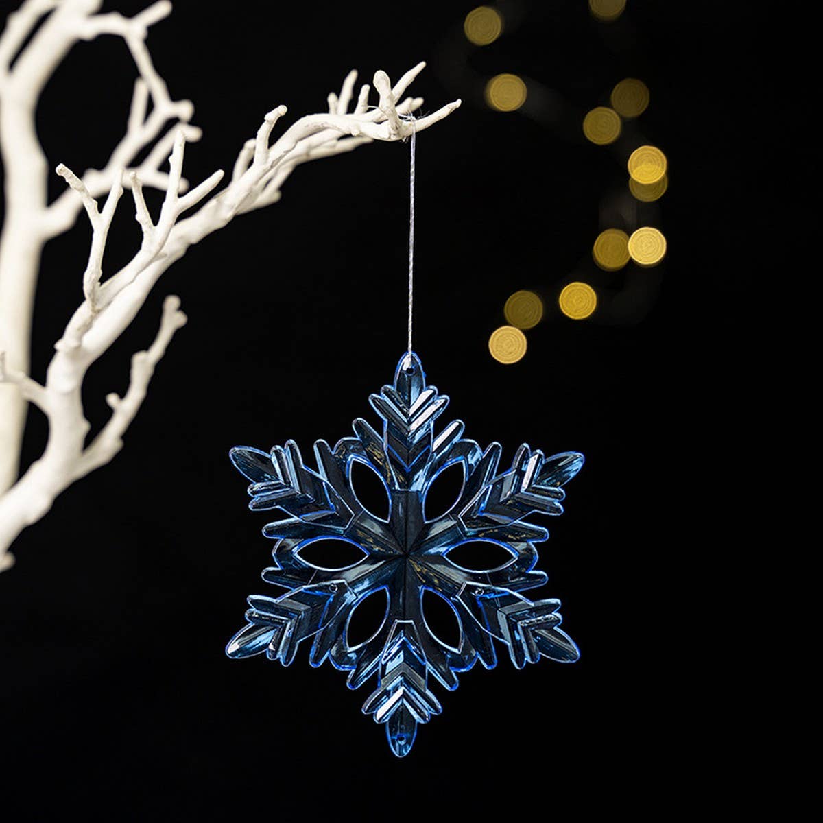 Cwmm10187_Clear Hexagon Snowflake Christmas Ornaments