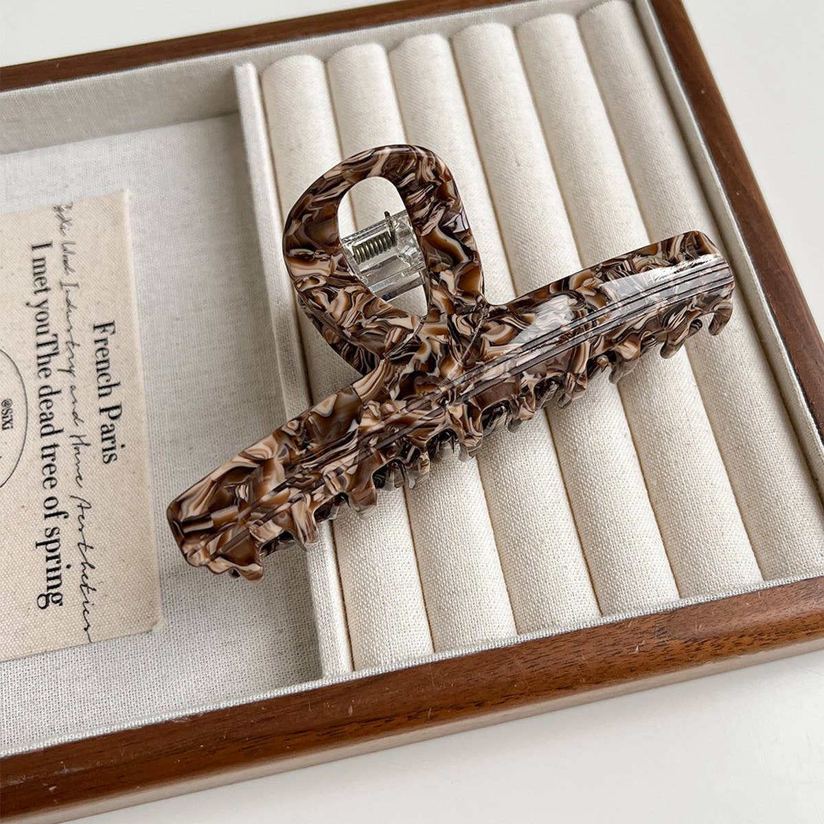 Large Brown Acetate Claw Clip Retro Chic Style_Cwaha6003