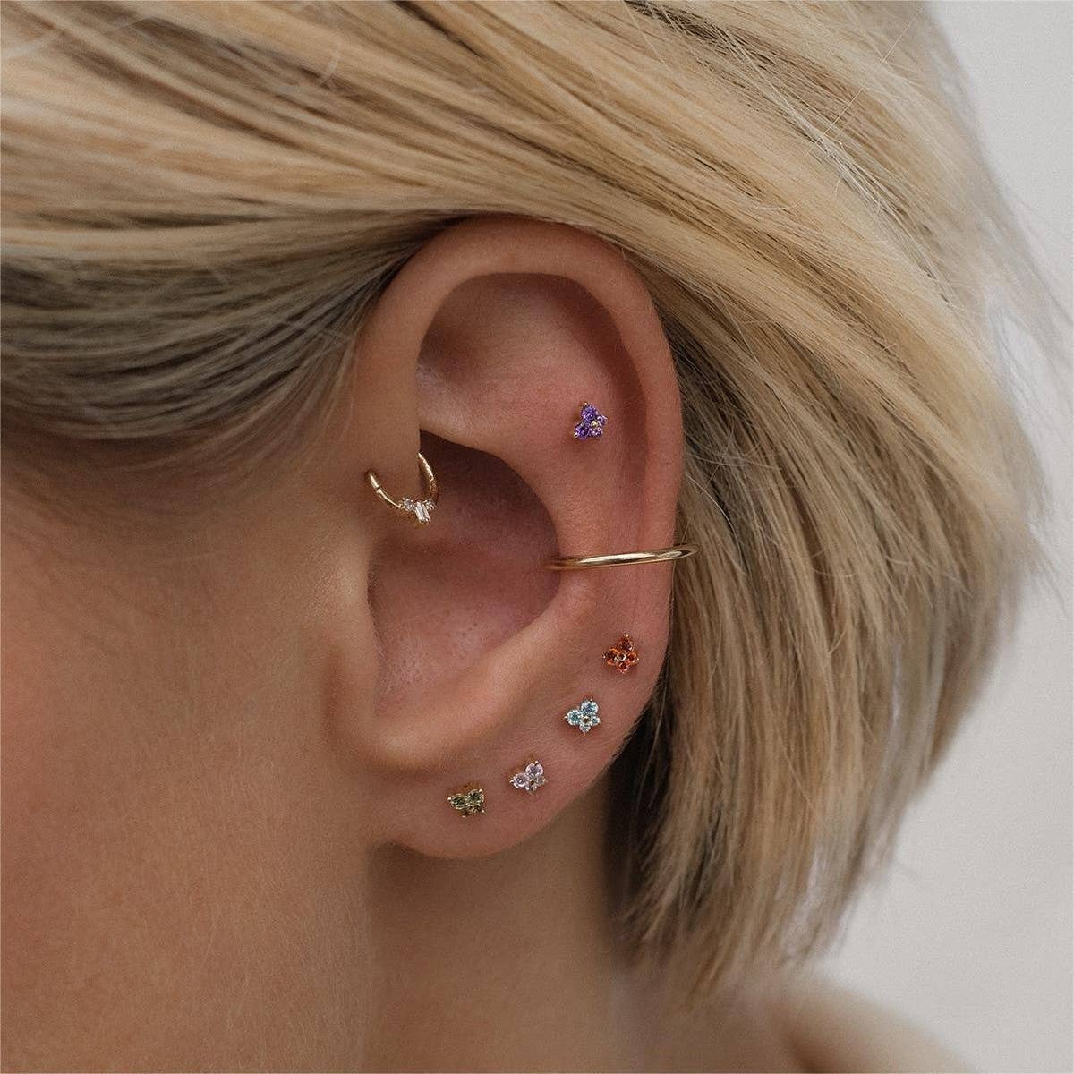 DECEMBER BIRTHSTONE BUTTERFLY STUD CUFF EARRINGS_CWAJE5112