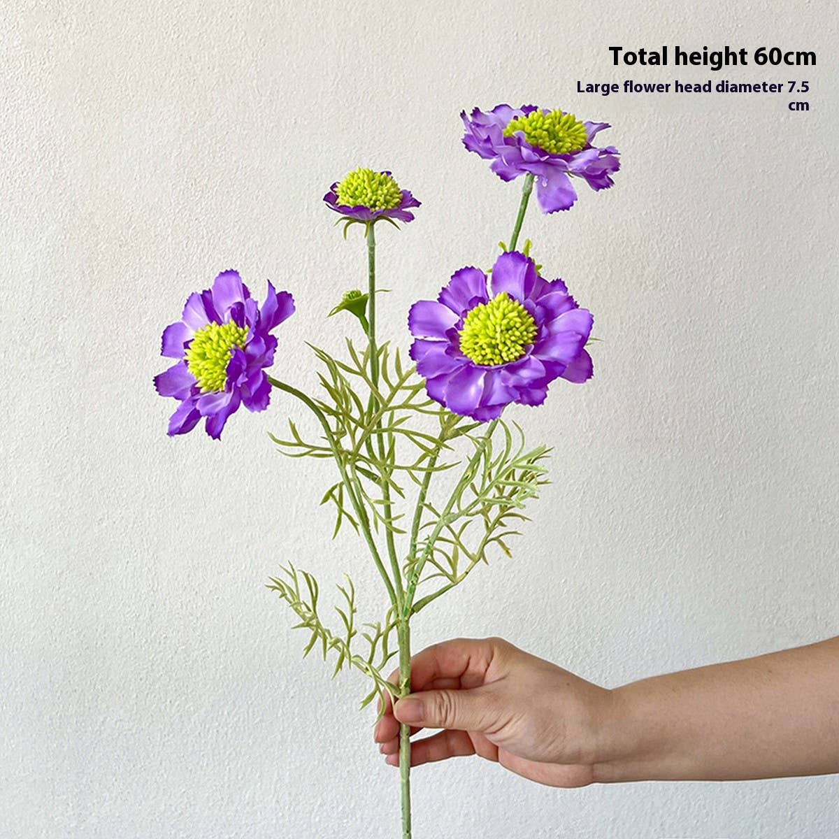 SINGLE STEM 5 HEAD FLOCKED COSMOS DAISY FLOWER_CWMM6573