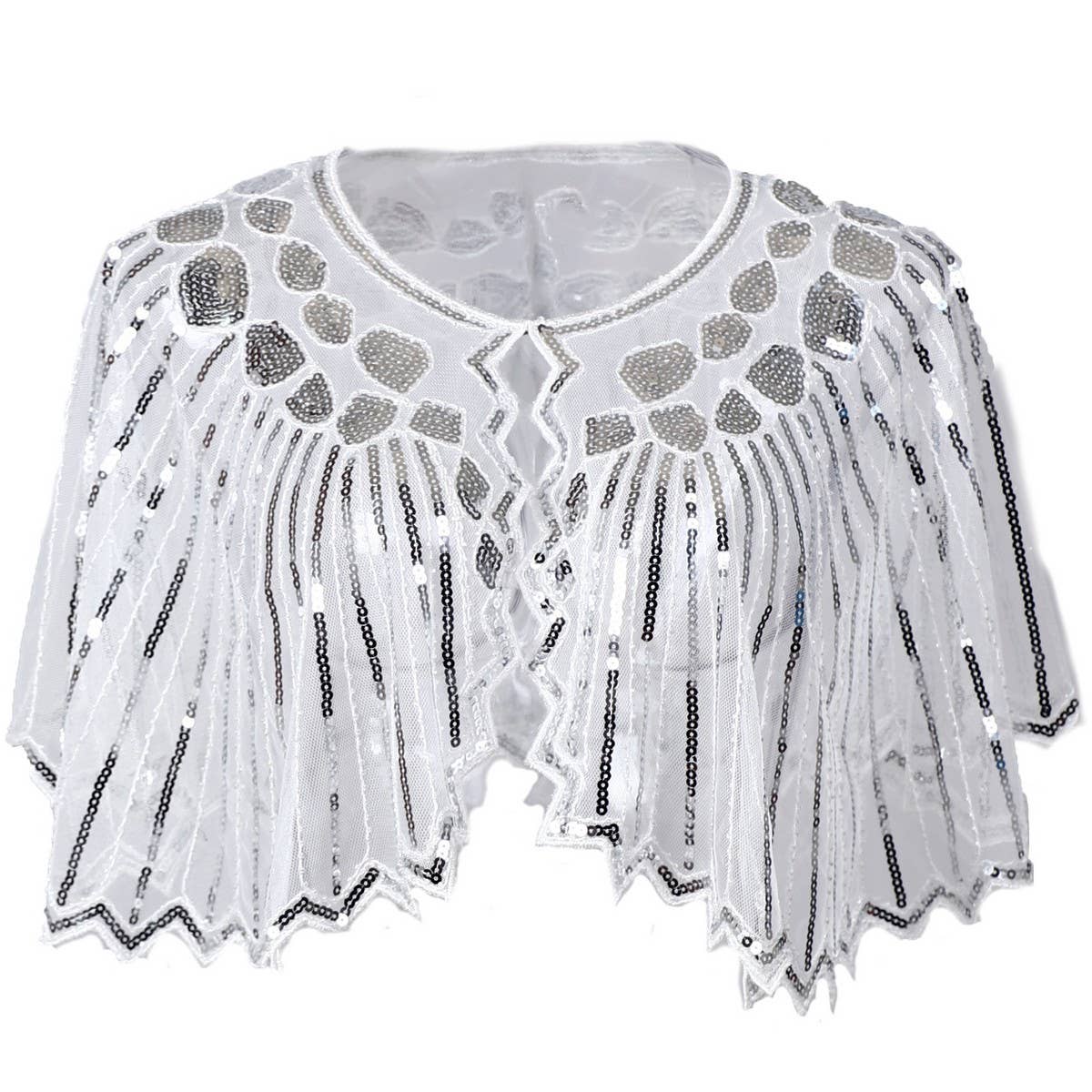 LACE SEQUIN SHAWL EVENING PARTY DRESS COVER_CWMM8954