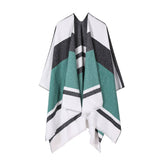 COLORBLOCKED AND BARRED CAPE WITH OUTER CAPE_CWASC2165