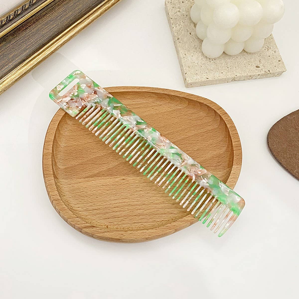 RETRO ACETATE HAIR COMB FOR STYLING MAKEUP_CWMM6429