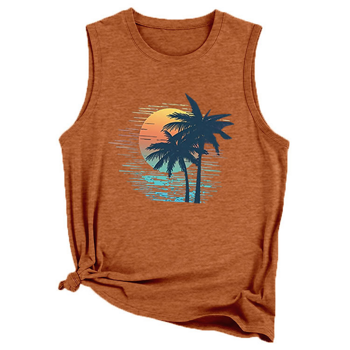 Trendy Loose Fit Coconut Tree Vest For Women