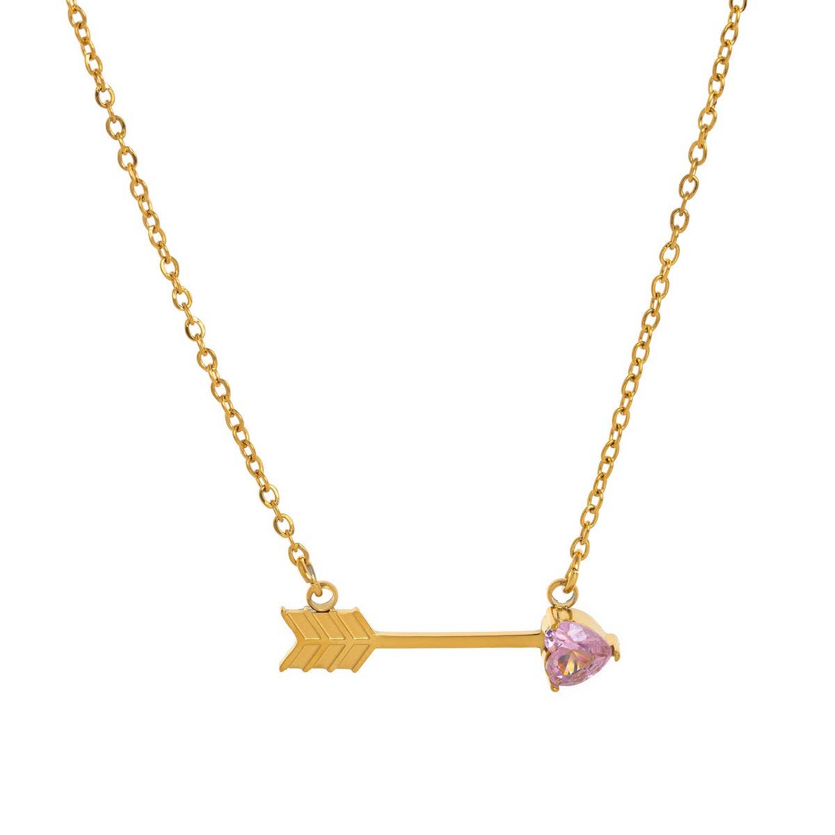 COLORFUL CREATIVE HEART PIERCING PENDANT NECKLACE_CWMM5342