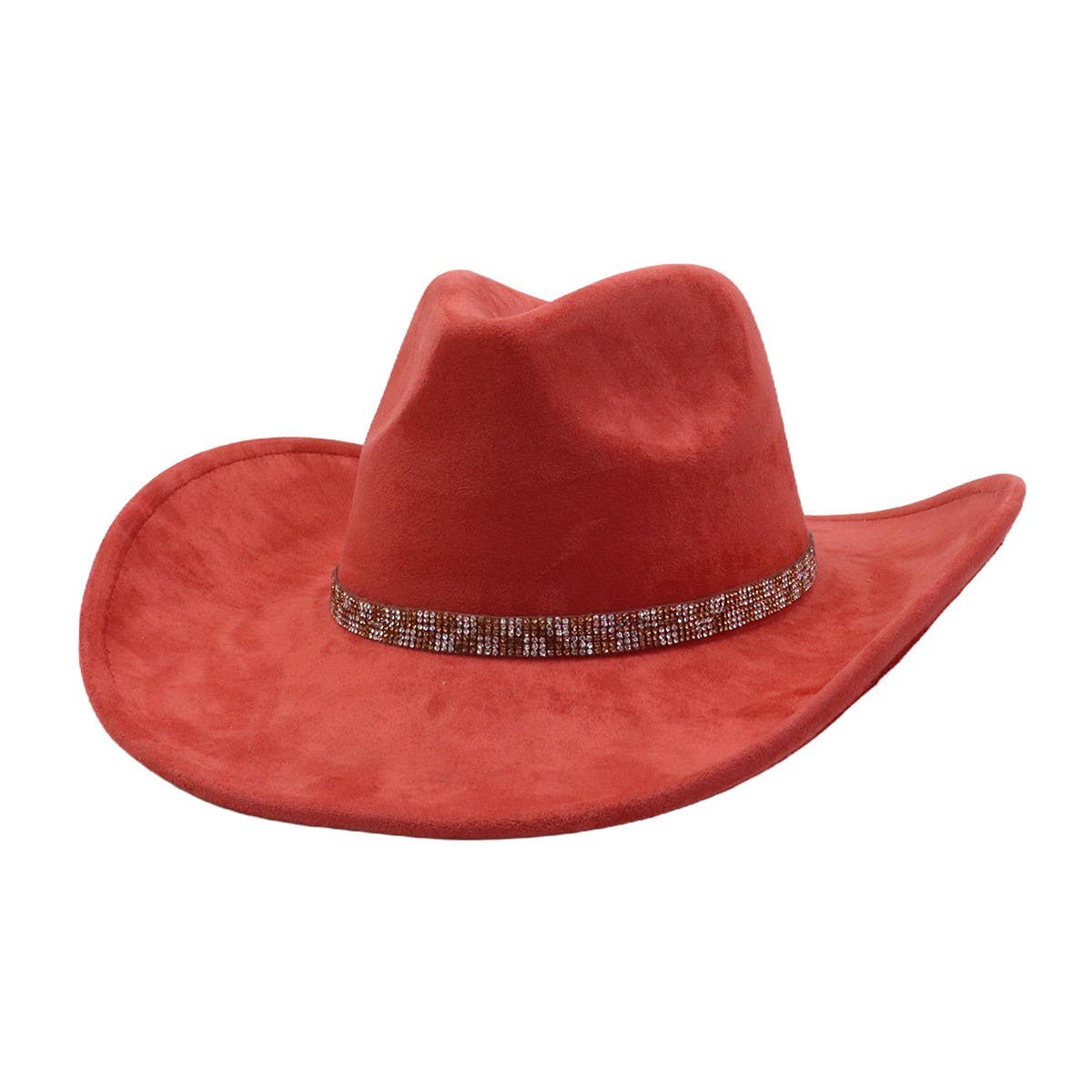 Western Ethnic Soft Suede Cowboy Fedora Hat_Cwah04400