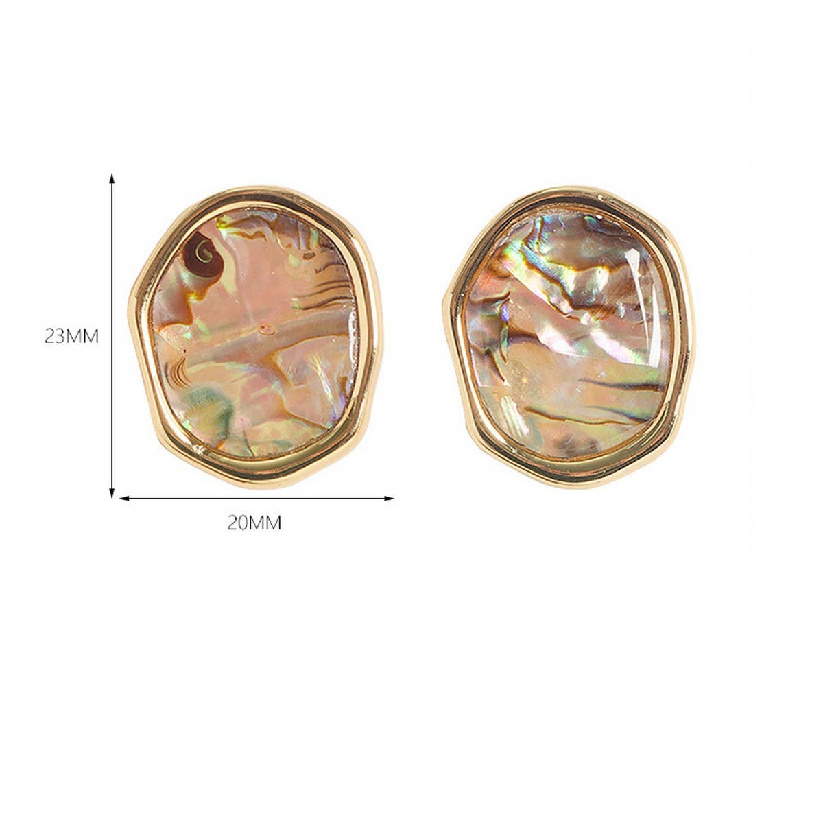 IRREGULAR ABALONE GEOMETRIC EARRINGS_CWMM4325