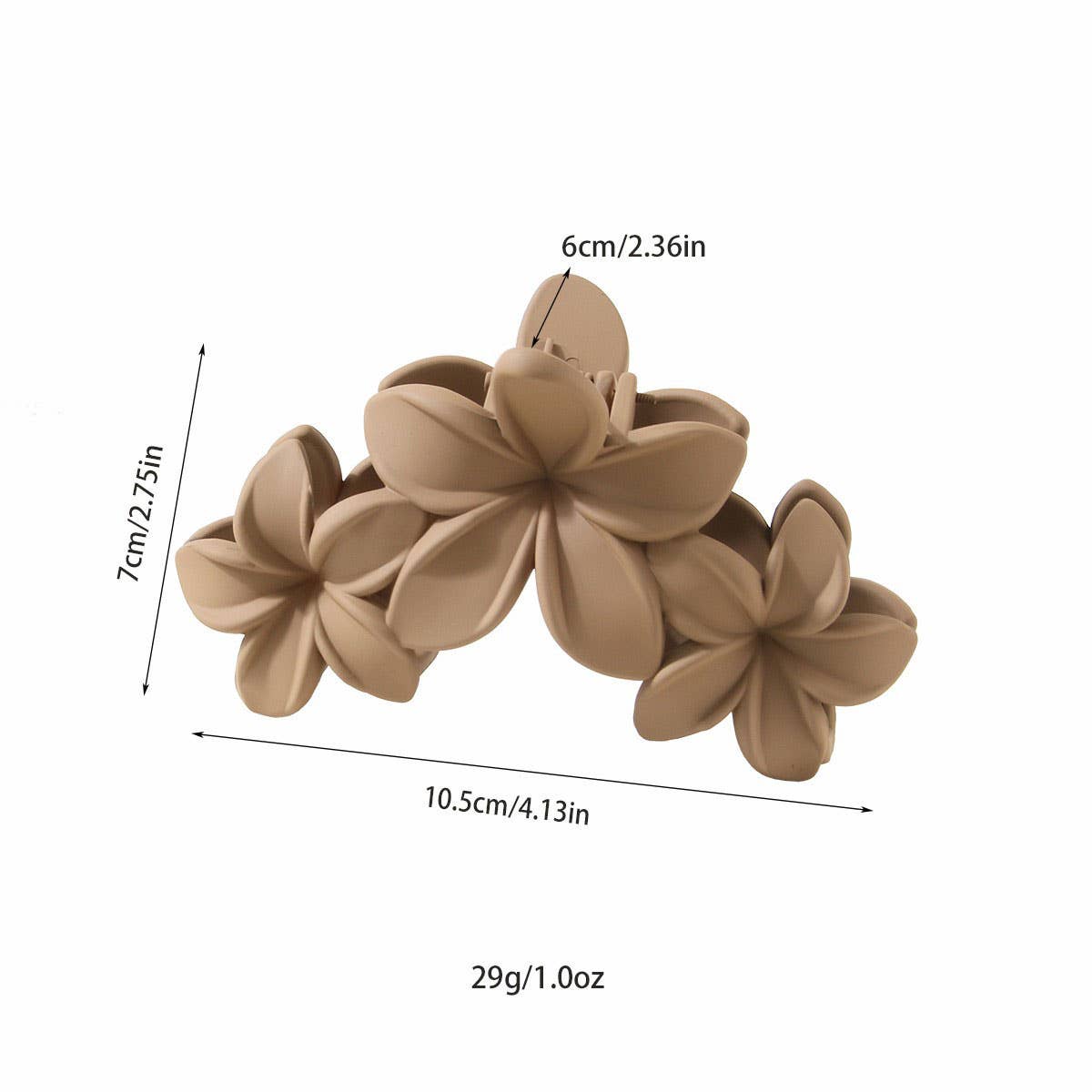 Cwaha07445_3 Flowers Matte Petal Hair Claw Clip For Women
