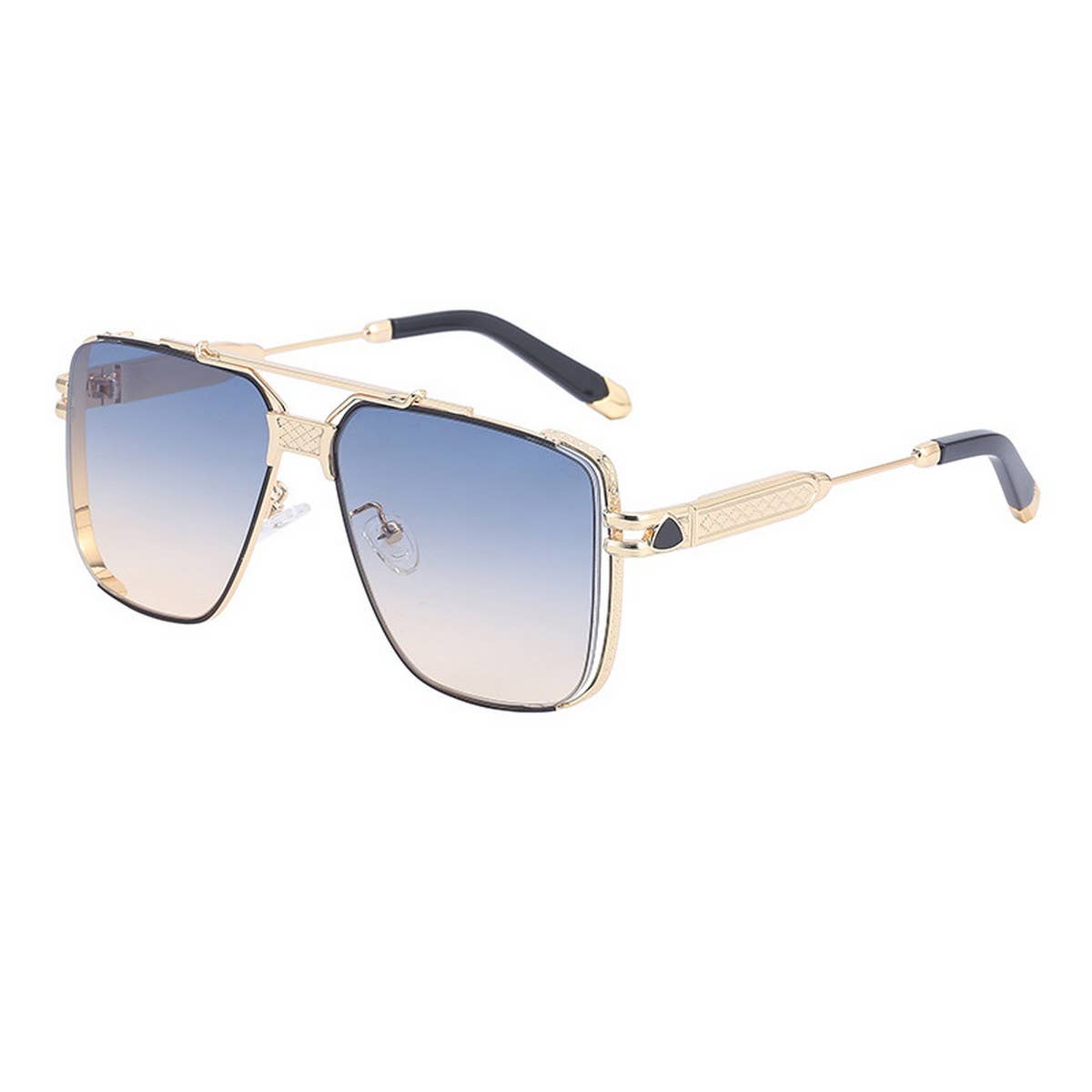 STEAMPUNK SQUARE FRAME CUT EDGE SUNGLASSES_CWASG0646