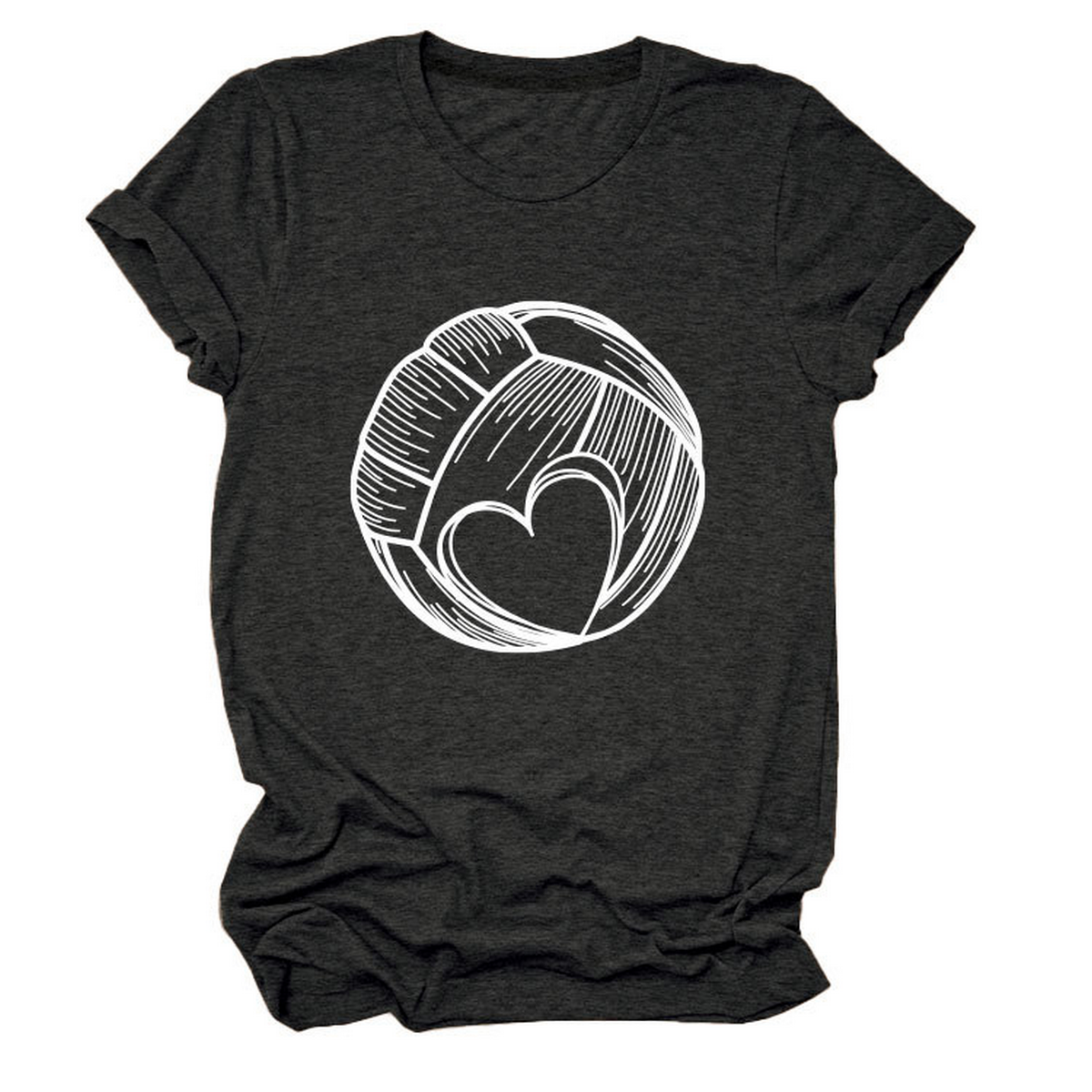LOVE FOOTBALL T SHIRT CASUAL PLUS SIZE TOP_CWTTSL0509